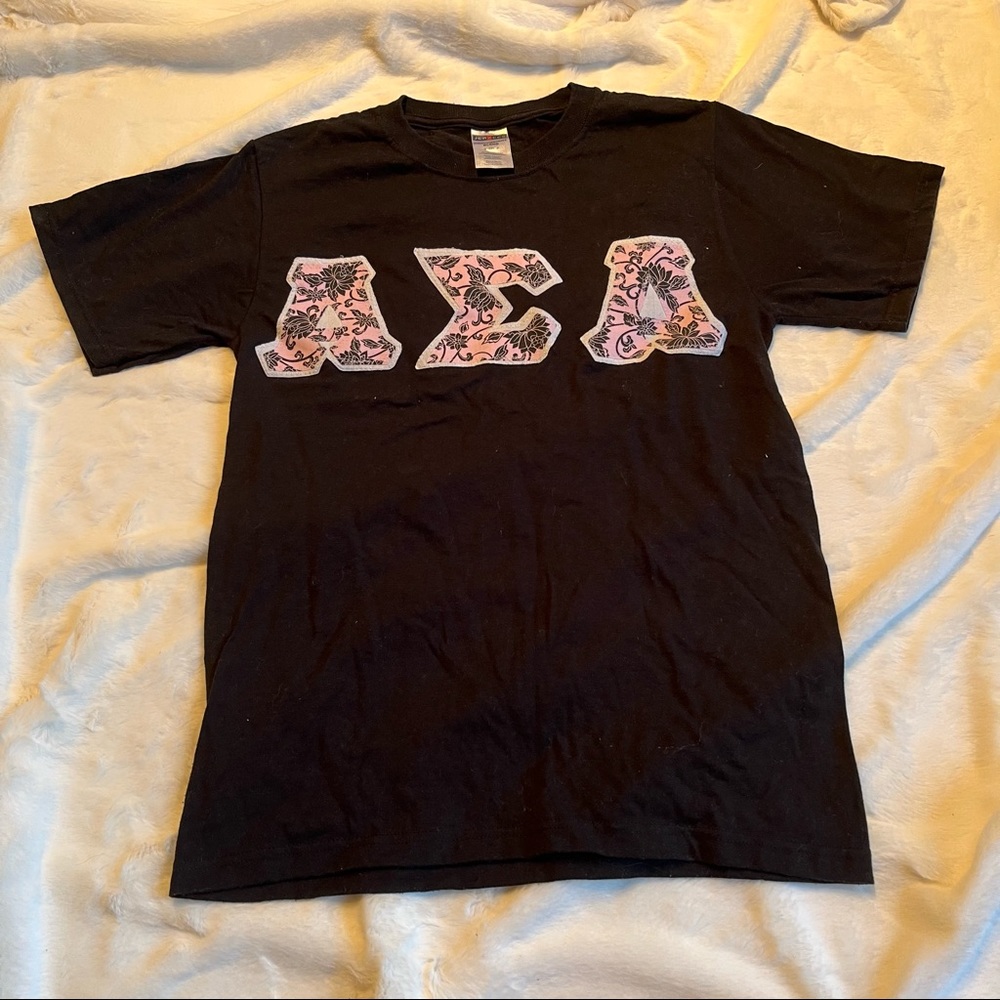 Alpha Sigma Alpha ΑΣΑ short sleeve floral letters